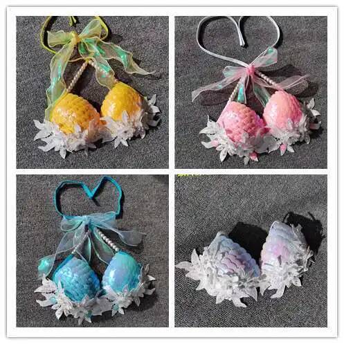Aquarium Queen Fish - Bra Bikini Payet Mermaid Shell untuk