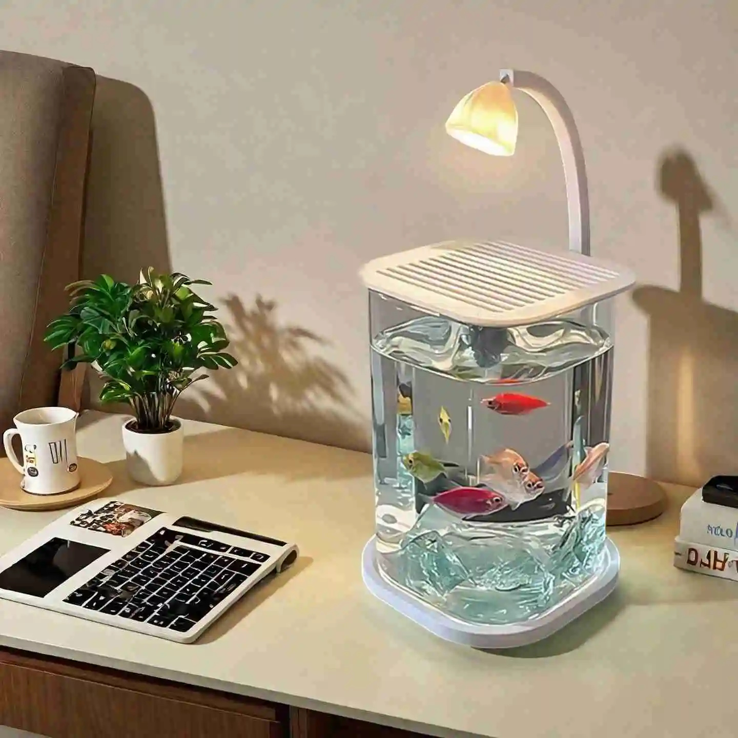 Aquarium Fish Betta - Akuarium Mini Ikan Cupang Kaca untuk