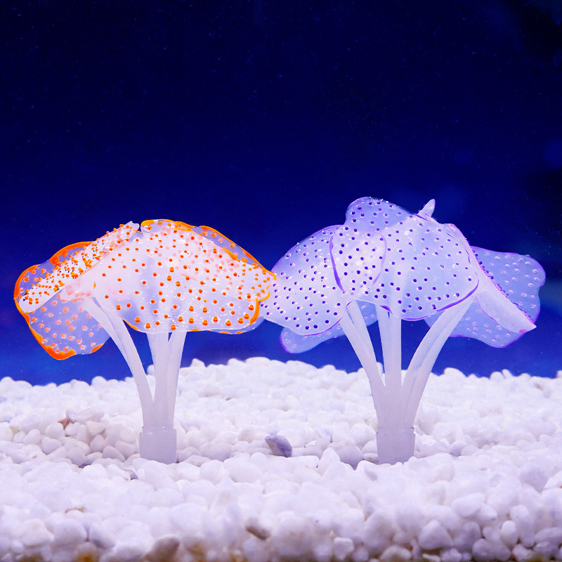 Aquarium Fish Glow In The Dark - Ornamen Akuarium Karang Silikon, Dekorasi Tanaman