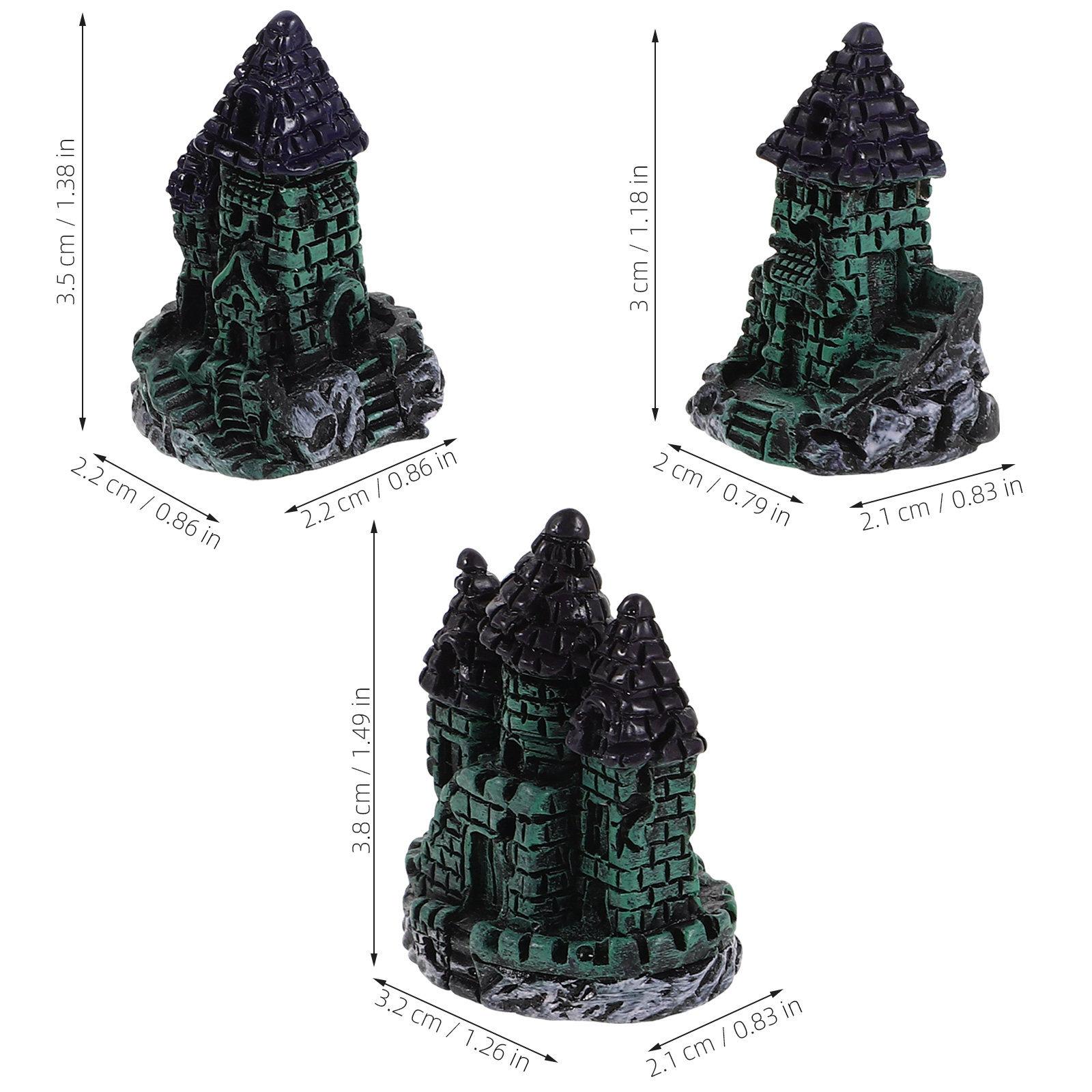 3Pcs Ornamen Kastil Akuarium R - Aquarium Fish Japan ulasan dan harga