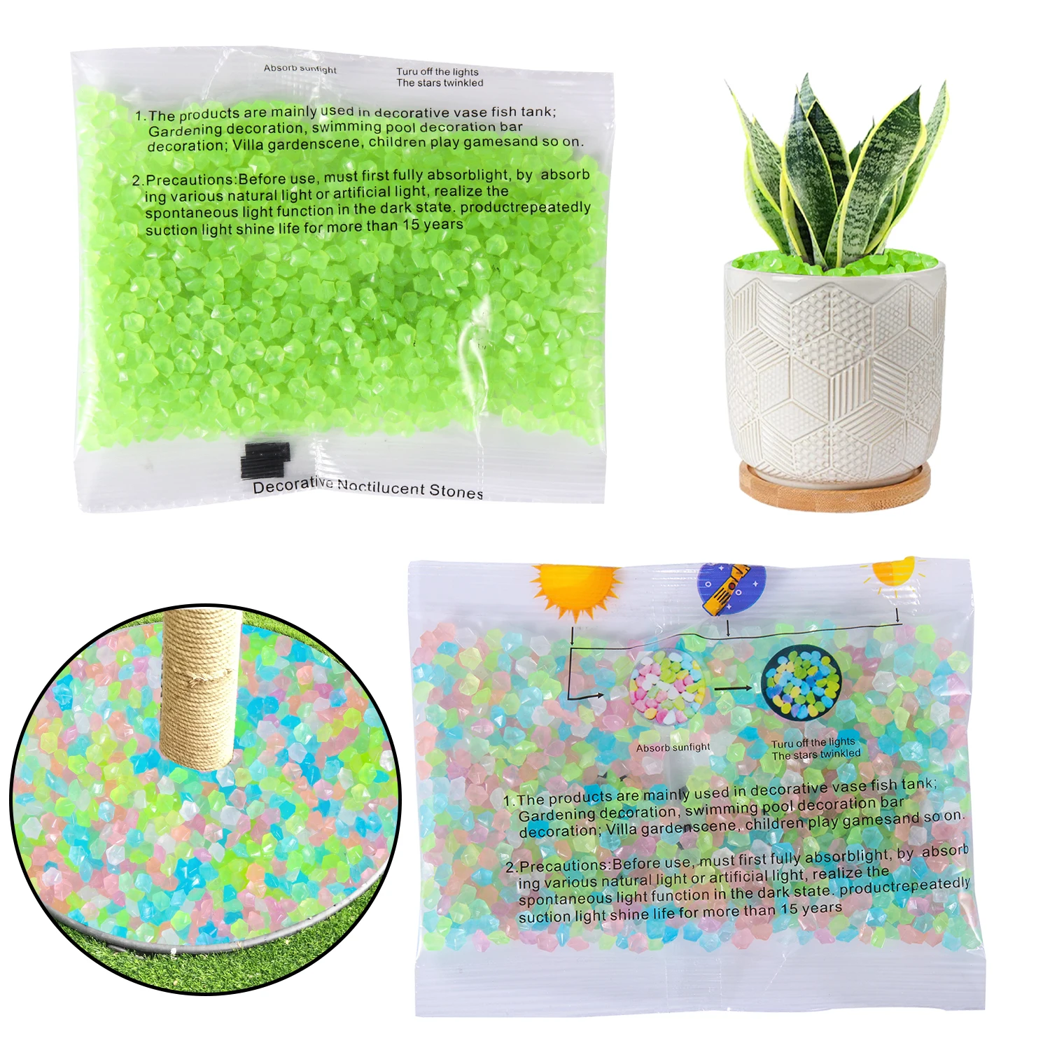 Pasir Bercahaya 50g/Kantong 3- - Aquarium Fish Glow In The Dark ulasan dan harga