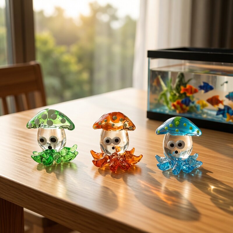 Figurin Cumi-cumi Kaca Mini Lu - Aquarium Fish Japan ulasan dan harga